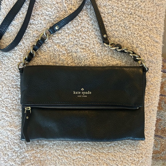 Kate Spade Cobble Hill Krista Fold Over Crossbody Bag in Black - Picture 2 of 5